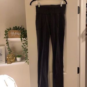 Lululemon skinny will fold over pants - grey - 6
